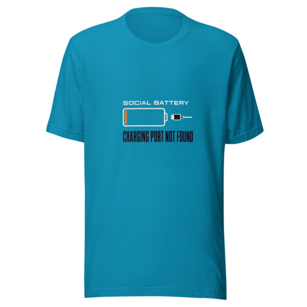 Social Battery - Charging Port Not Found Social-battery-port-not-found Graphic Tee mockup 2