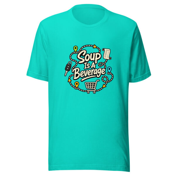 Soup Is A Beverage Graphic Tee mockup 4