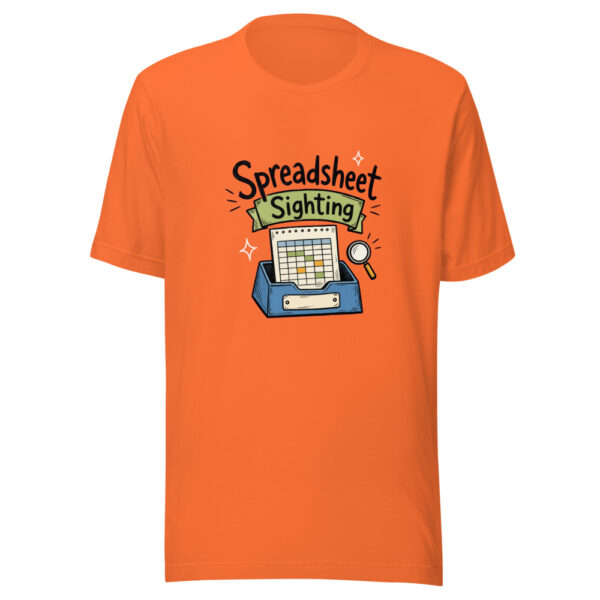 Spreadsheet Sighting Graphic Tee mockup 4