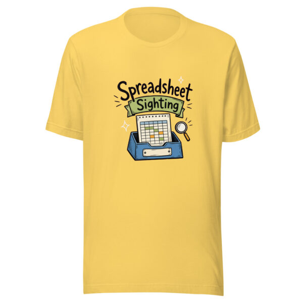 Spreadsheet Sighting Graphic Tee mockup 6