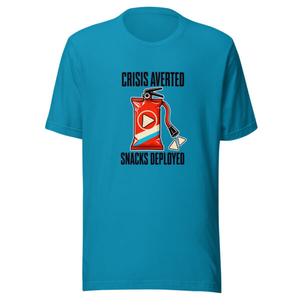 Crisis Averted. Snacks Deployed. Crisis-averted-snacks-deployed Graphic Tee mockup 2 Crisis Averted. Snacks Deployed. Crisis-averted-snacks-deployed Graphic Tee mockup 2