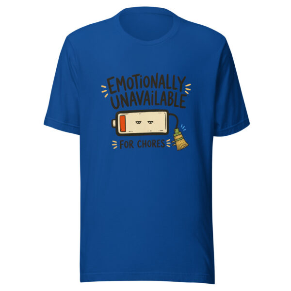 Emotionally Unavailable For Chores Social-battery-doodle Graphic Tee mockup 3