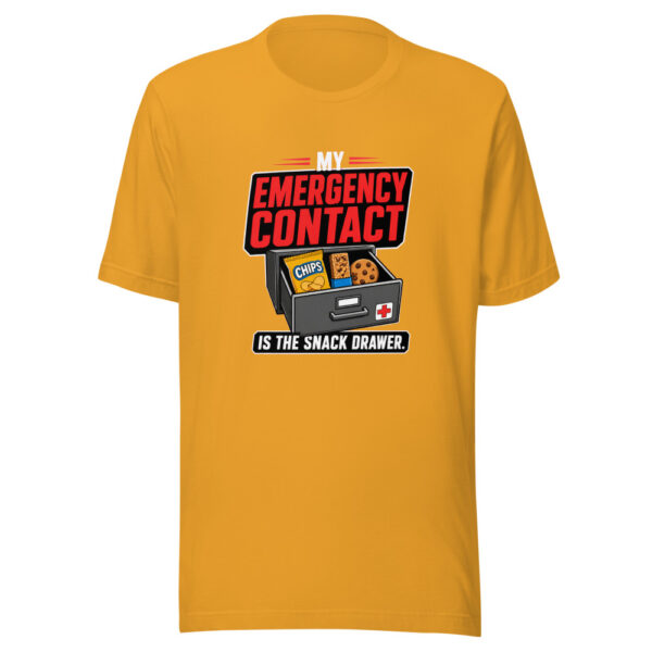 My Emergency Contact Is The Snack Drawer. Snack-emergency-protocol Graphic Tee mockup 3