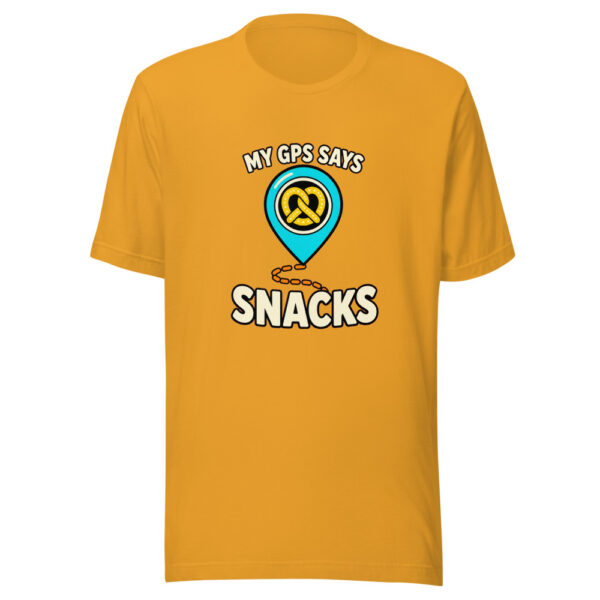 My GPS Says Snacks Graphic Tee mockup 2 My GPS Says Snacks Graphic Tee mockup 2