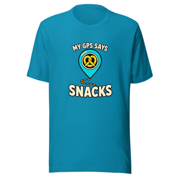 My GPS Says Snacks Graphic Tee mockup 3 My GPS Says Snacks Graphic Tee mockup 3