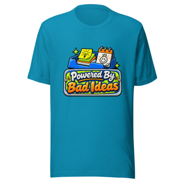 Powered By Bad Ideas Graphic Tee mockup 2