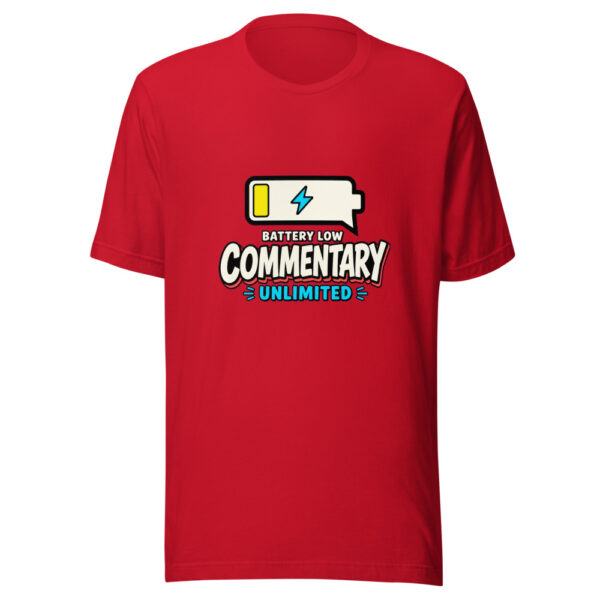 Battery Low, Commentary Unlimited Social-battery-commentary Graphic Tee mockup 4 Battery Low, Commentary Unlimited Social-battery-commentary Graphic Tee mockup 4