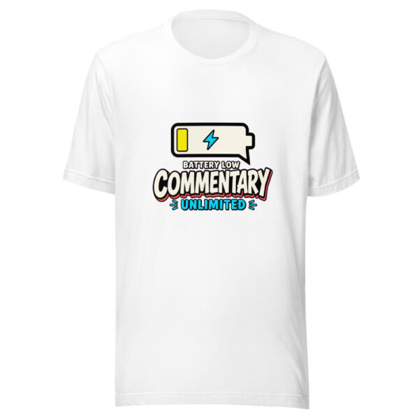 Battery Low, Commentary Unlimited Social-battery-commentary Graphic Tee mockup 6 Battery Low, Commentary Unlimited Social-battery-commentary Graphic Tee mockup 6