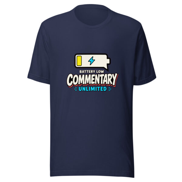 Battery Low, Commentary Unlimited Social-battery-commentary Graphic Tee mockup 7 Battery Low, Commentary Unlimited Social-battery-commentary Graphic Tee mockup 7