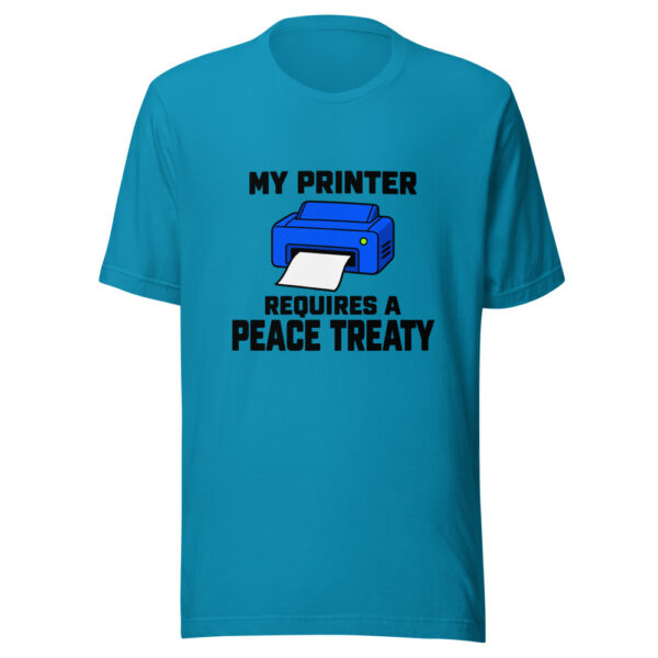 My Printer Requires A Peace Treaty Graphic Tee mockup 1 My Printer Requires A Peace Treaty Graphic Tee front view