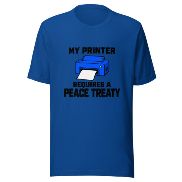 My Printer Requires A Peace Treaty Graphic Tee mockup 2 My Printer Requires A Peace Treaty Graphic Tee mockup 2