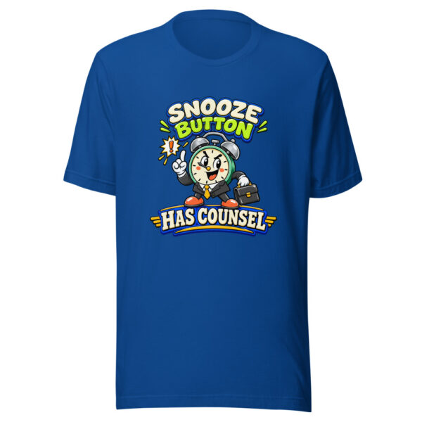 Snooze Button Has Counsel Lazy-day-humor Graphic Tee mockup 3 Snooze Button Has Counsel Lazy-day-humor Graphic Tee mockup 3