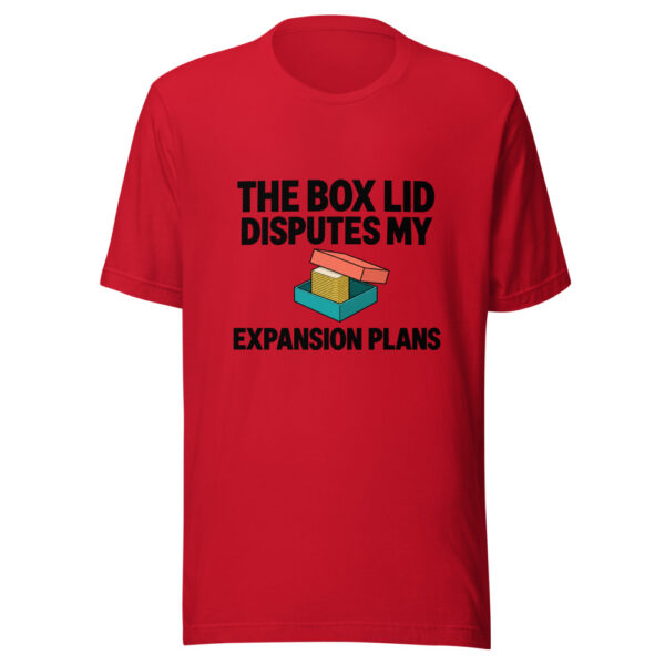 The Box Lid Disputes My Expansion Plans Graphic Tee mockup 8 The Box Lid Disputes My Expansion Plans Graphic Tee mockup 8