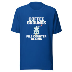 Coffee Grounds File Counter Claims Graphic Tee front view
