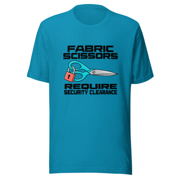 Fabric Scissors Require Security Clearance Graphic Tee mockup 2 Fabric Scissors Require Security Clearance Graphic Tee mockup 2