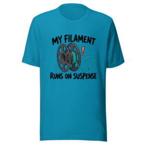 My Filament Runs On Suspense Graphic Tee front view